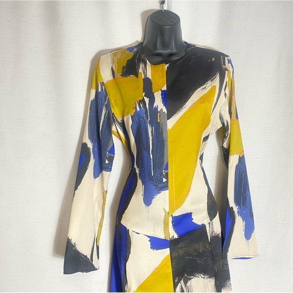 ZARA NWT WOMAN ROUND NECK PRINTED MIDI DRESS MULTICOLORED SIZE M - Picture 6 of 16